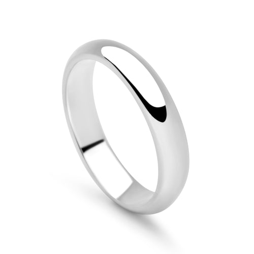 D Shaped Silver Band Ring