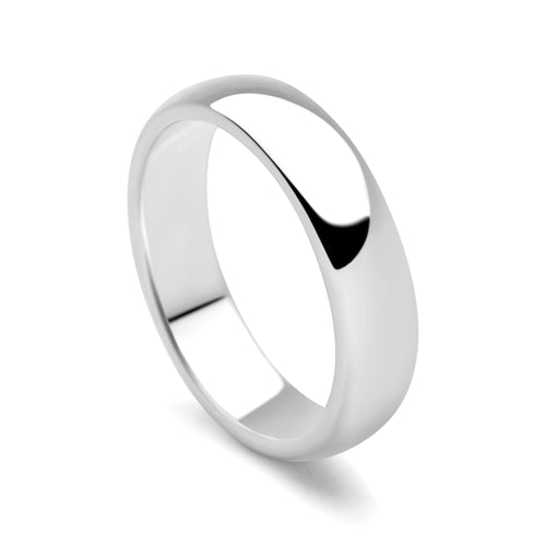 D Shaped Silver Band Ring