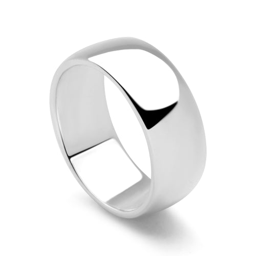 D Shaped Silver Band Ring
