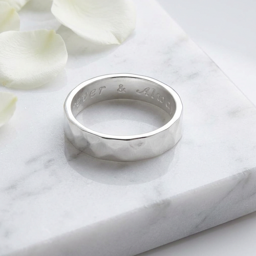 Hidden Message Ring (Hammered)