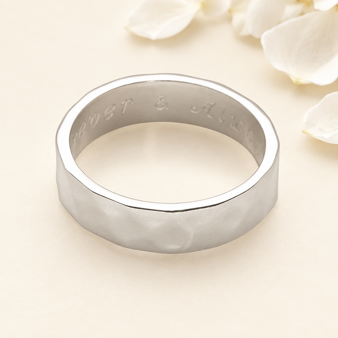 Hidden Message Ring (Hammered)