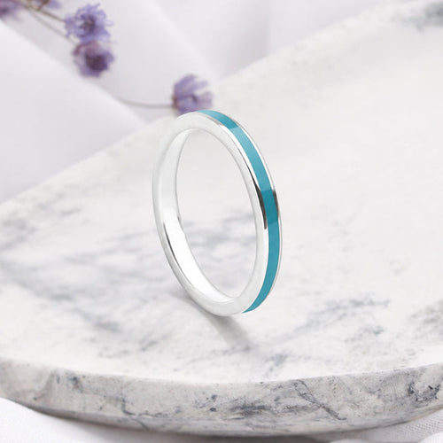 Petrol Blue Stack Ring