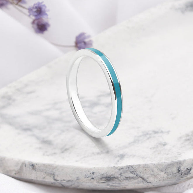 Petrol Blue Stack Ring