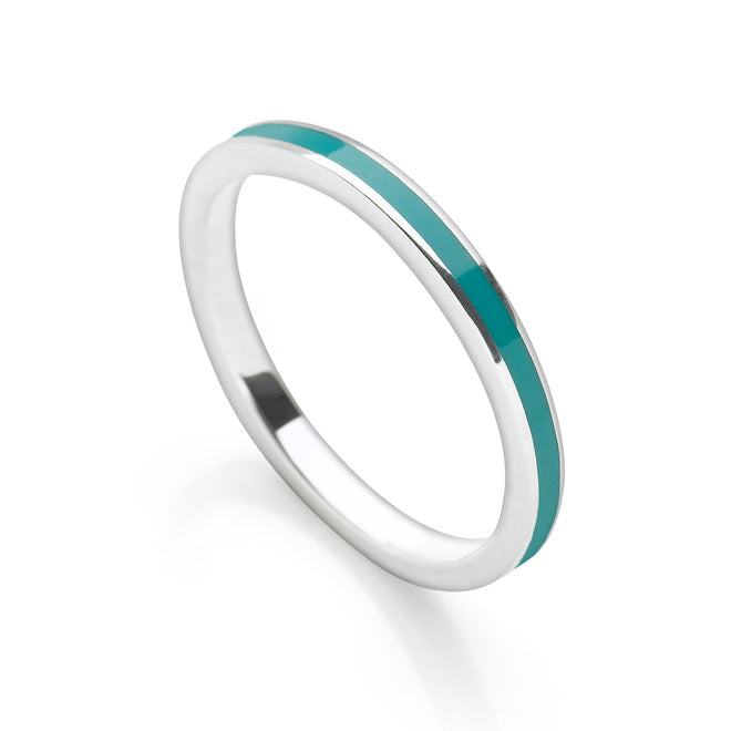 Petrol Blue Stack Ring