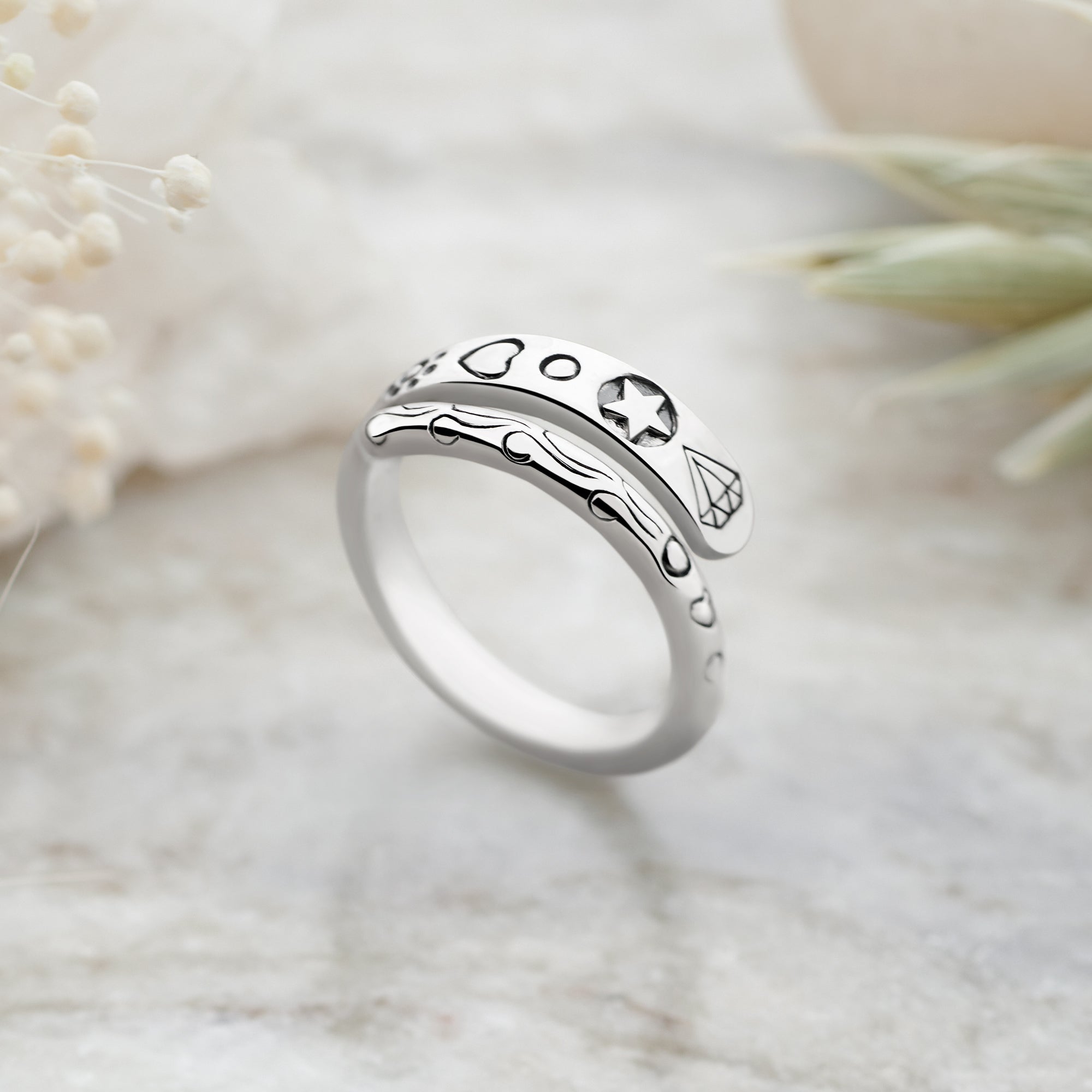 Navajo Wrap Ring (Adjustable) Silver Rings R2087 – Silver by Mail