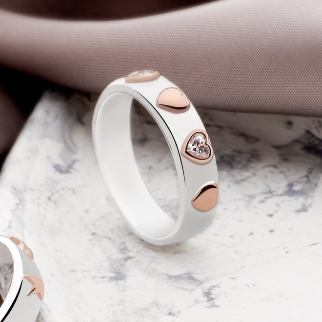 5 Of Hearts Ring