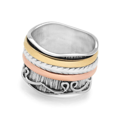 Sunset Waves Spin Ring