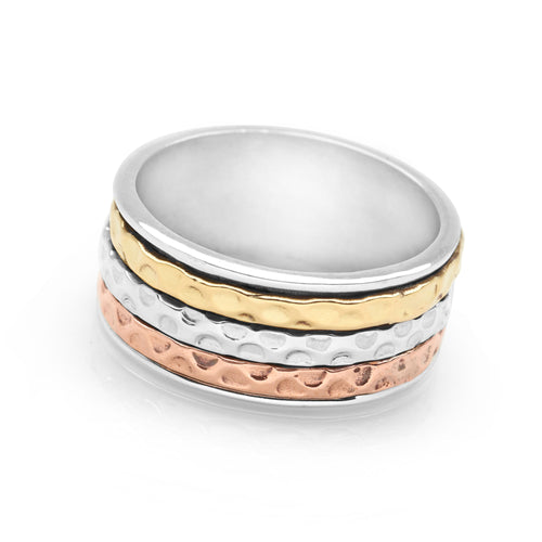 Hammered Divine Spin Ring