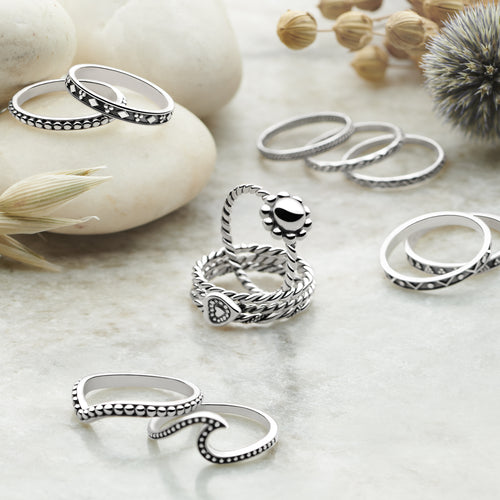 Silver Dune Stack Ring