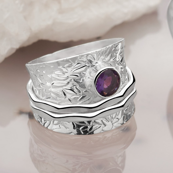 Amethyst Dream Spin Ring
