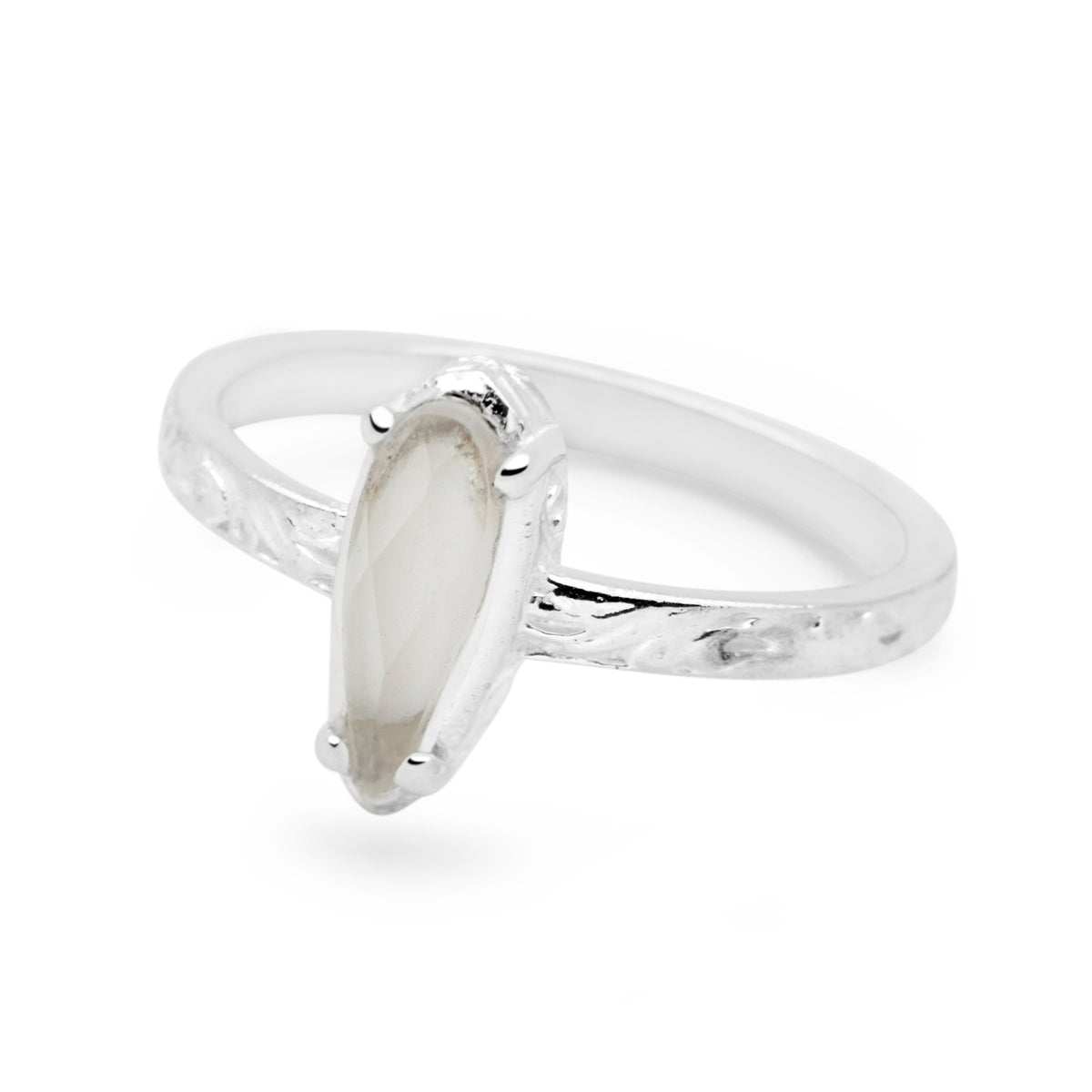 Drop Stone Ring Quartz Drop Ring | Silver Rings | R2293 – Silver by Mail