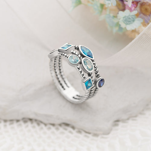 Bejewelled Blue Ring