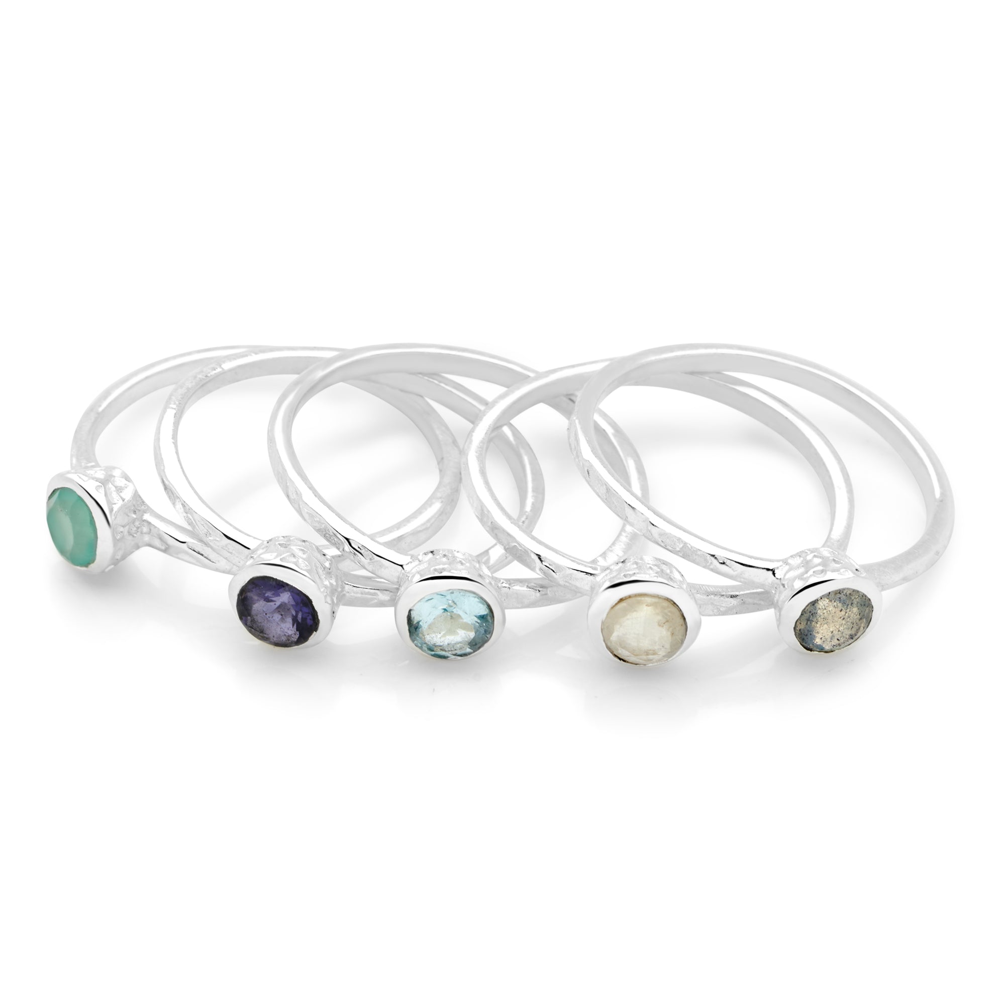 Oceanside Stack Rings (Set of 5) | Silver Rings | R2362 – Silver by Mail