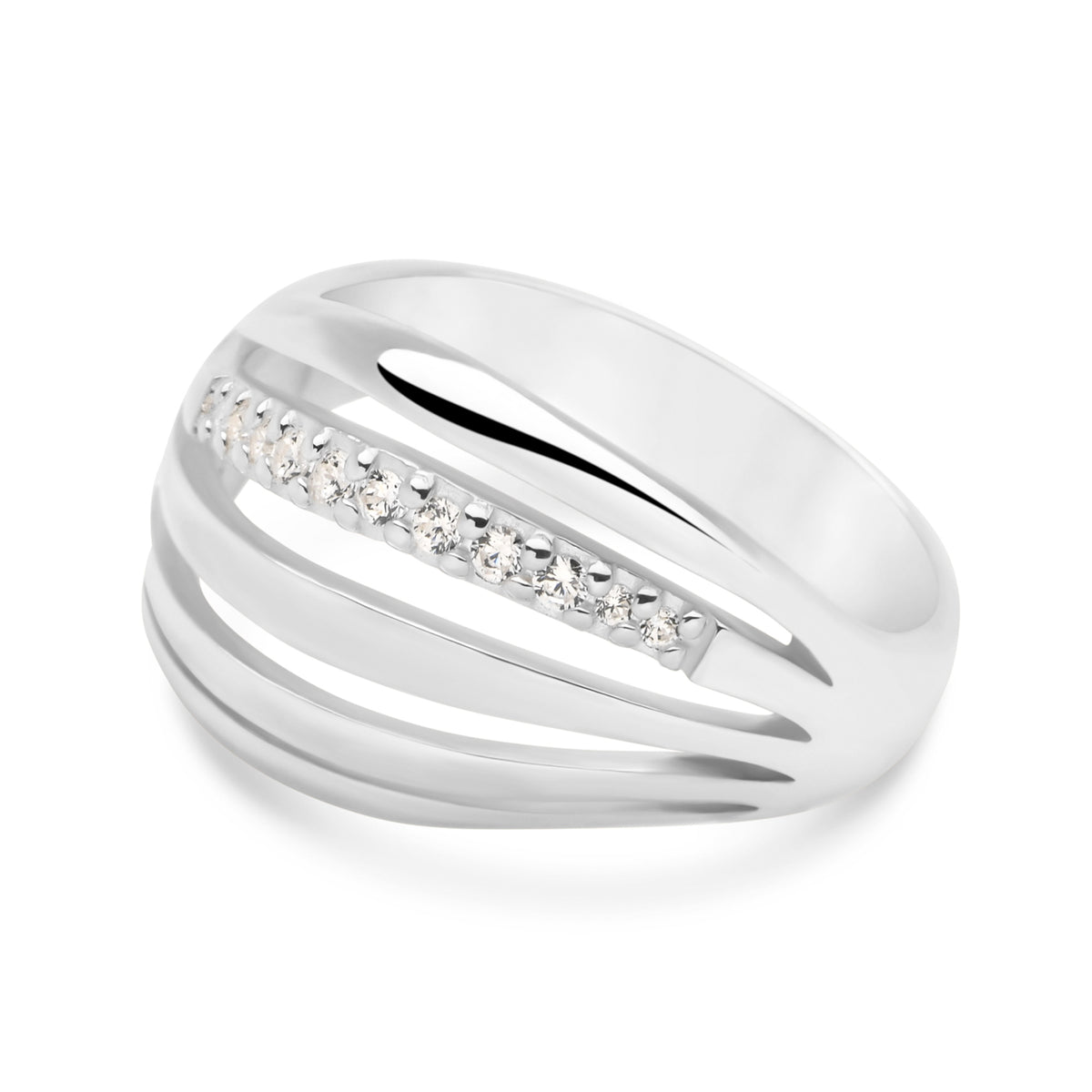 Sparkling Flare Ring – Silver by Mail