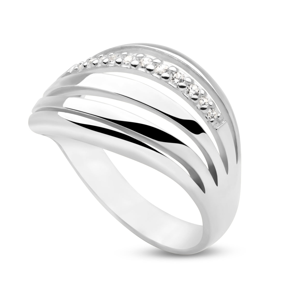 Sparkling Flare Ring – Silver by Mail