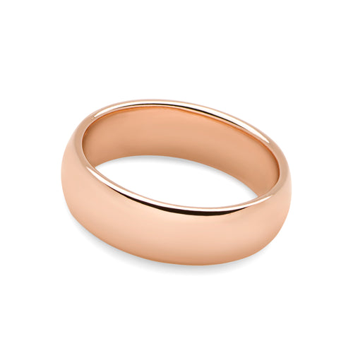 D Shaped Rose Gold Plated Ring (6mm)