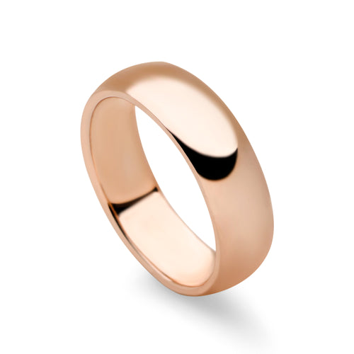 D Shaped Rose Gold Plated Ring (6mm)