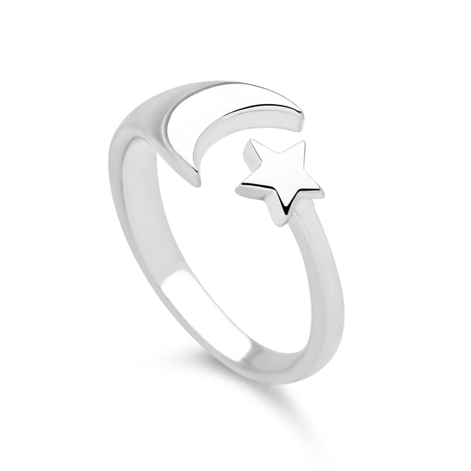 Moon & Star Ring (Adjustable)