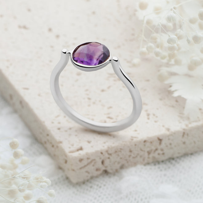 Amethyst Moon Ring