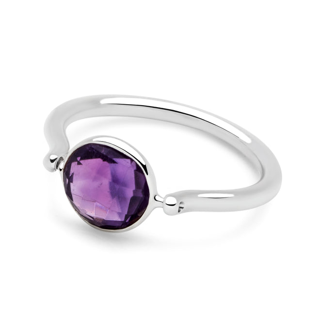 Amethyst Moon Ring