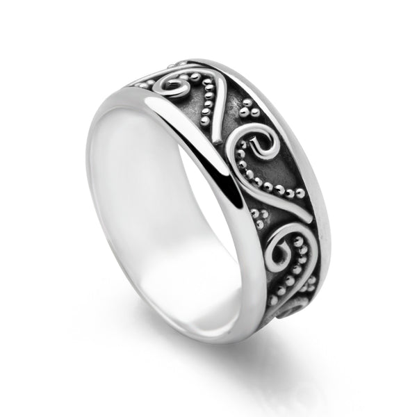 Oxidized Modern Bali Ring New .925 Sterling Silver