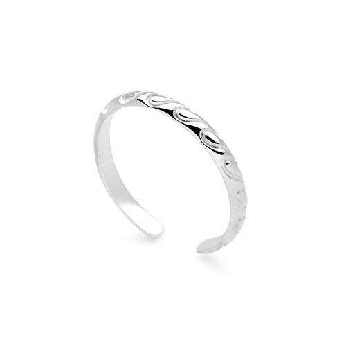 Silver Riptide Toe Ring