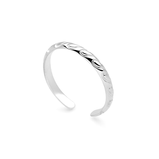 Silver Riptide Toe Ring