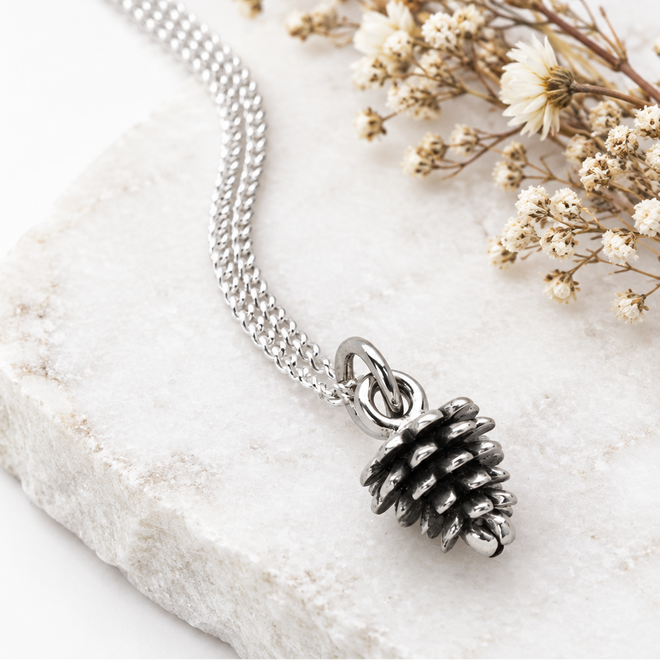 Silver Pine Cone Pendant