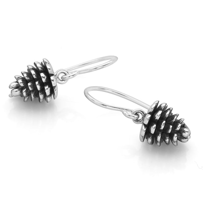 Silver Pine Cone Earrings