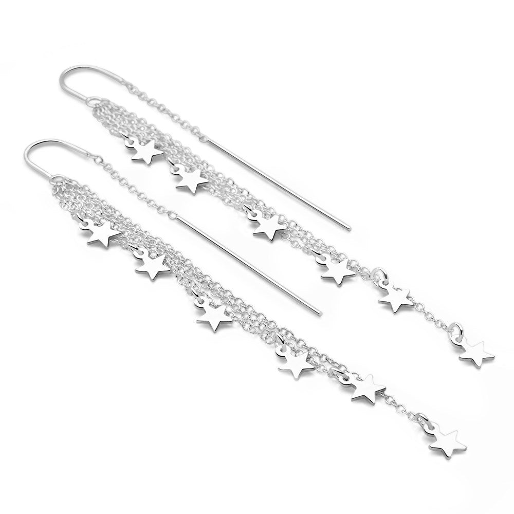 Star Shower Earrings Silver Earrings E5560 Silver by Mail
