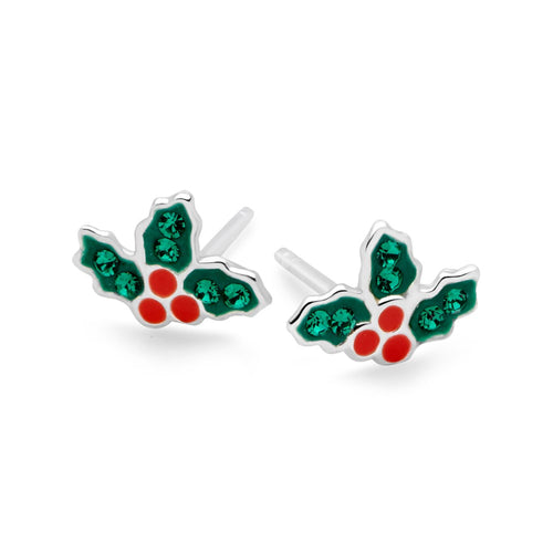 Sparkling Holly Studs