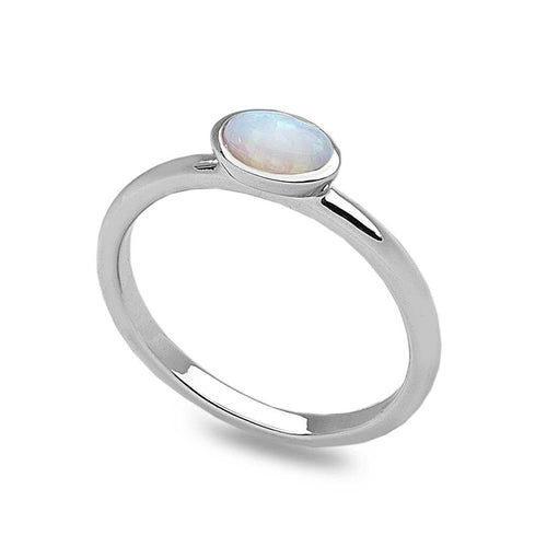 White Opalite Stack Ring