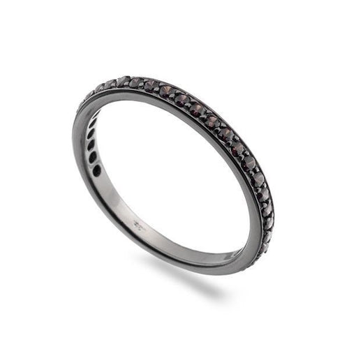 Black/Red Eternity Stack Ring