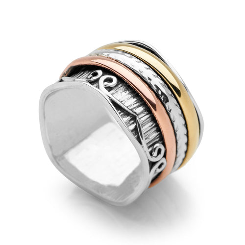 Sunset Waves Spin Ring