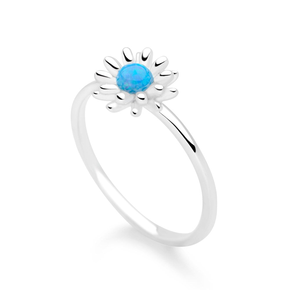 Daisy Blue Ring | Silver Rings | R2332 – Silver by Mail