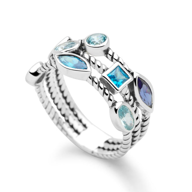 Bejewelled Blue Ring