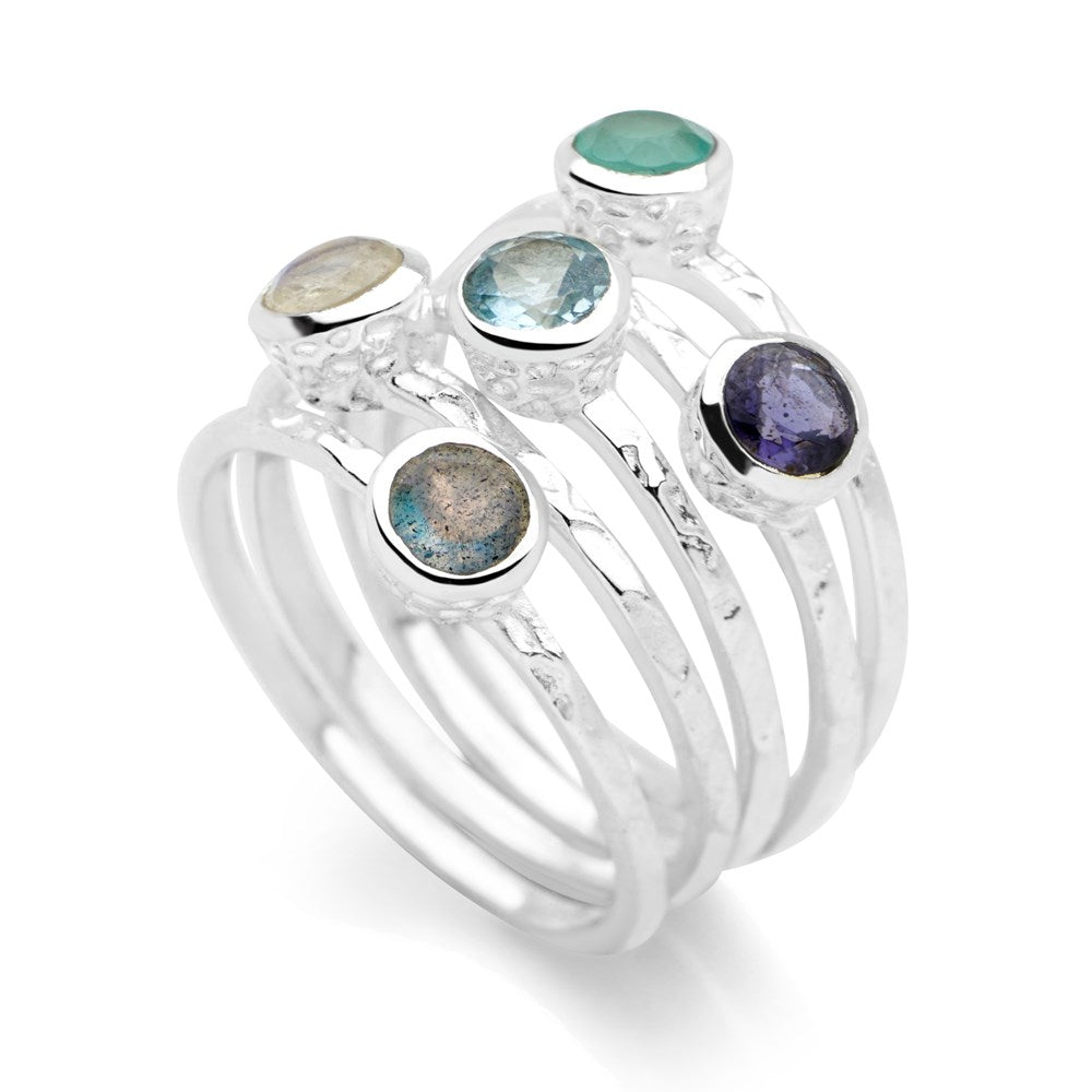 Oceanside Stack Rings (Set of 5) | Silver Rings | R2362 – Silver by Mail