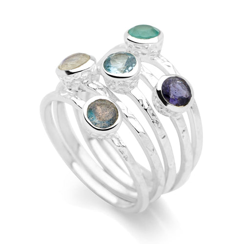 Oceanside Stack Rings (Set of 5) | Silver Rings | R2362 – Silver by Mail