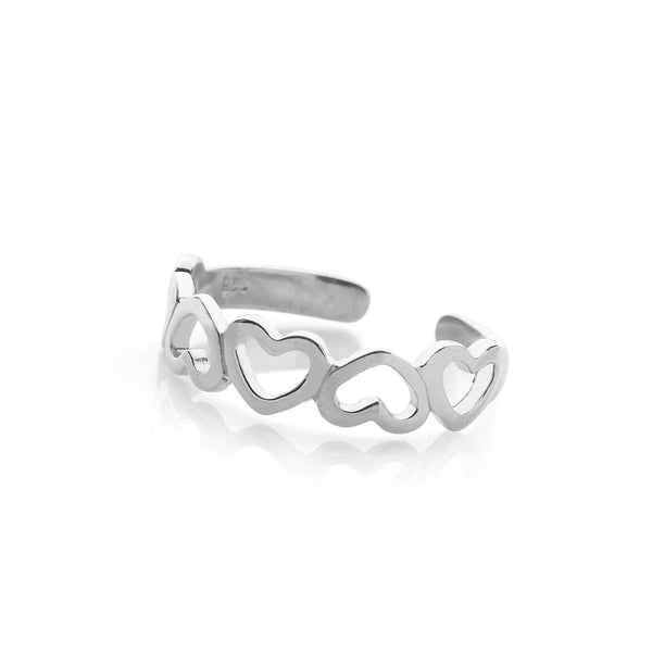 Bague D'Orteil Argent Sterling 925 Motif Cœur Réglable - Design Unique